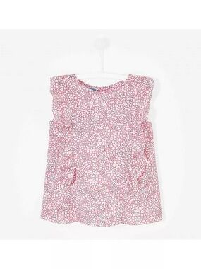 Jacadi x Liberty Pink Floral Ruffle-Sleeve Blouse